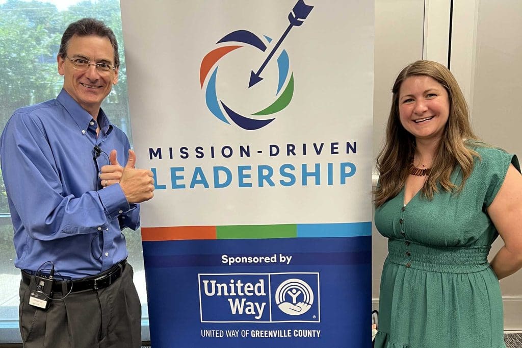Presenter Erik Daubert with Alex Haymond, Director of Capacity Programs, United Way of Greenville County